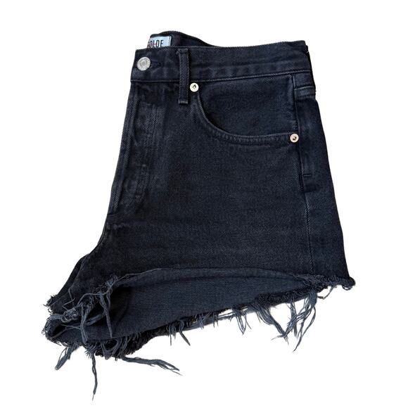 Agolde Parker Vintage Cut Off Short Tidal Black Size 26 High Waisted Summer - Picture 8 of 8